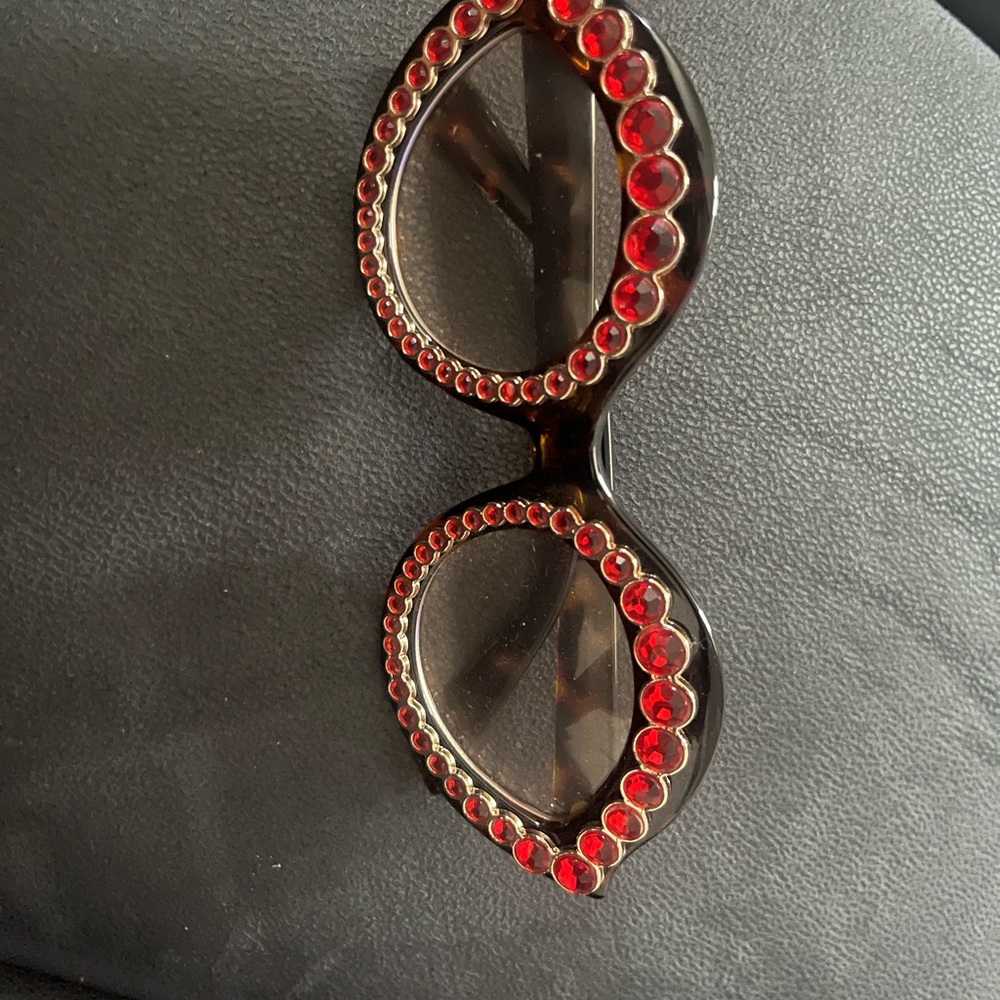 Fun Red Rhinestone Sunglasses - Picture 2 of 6